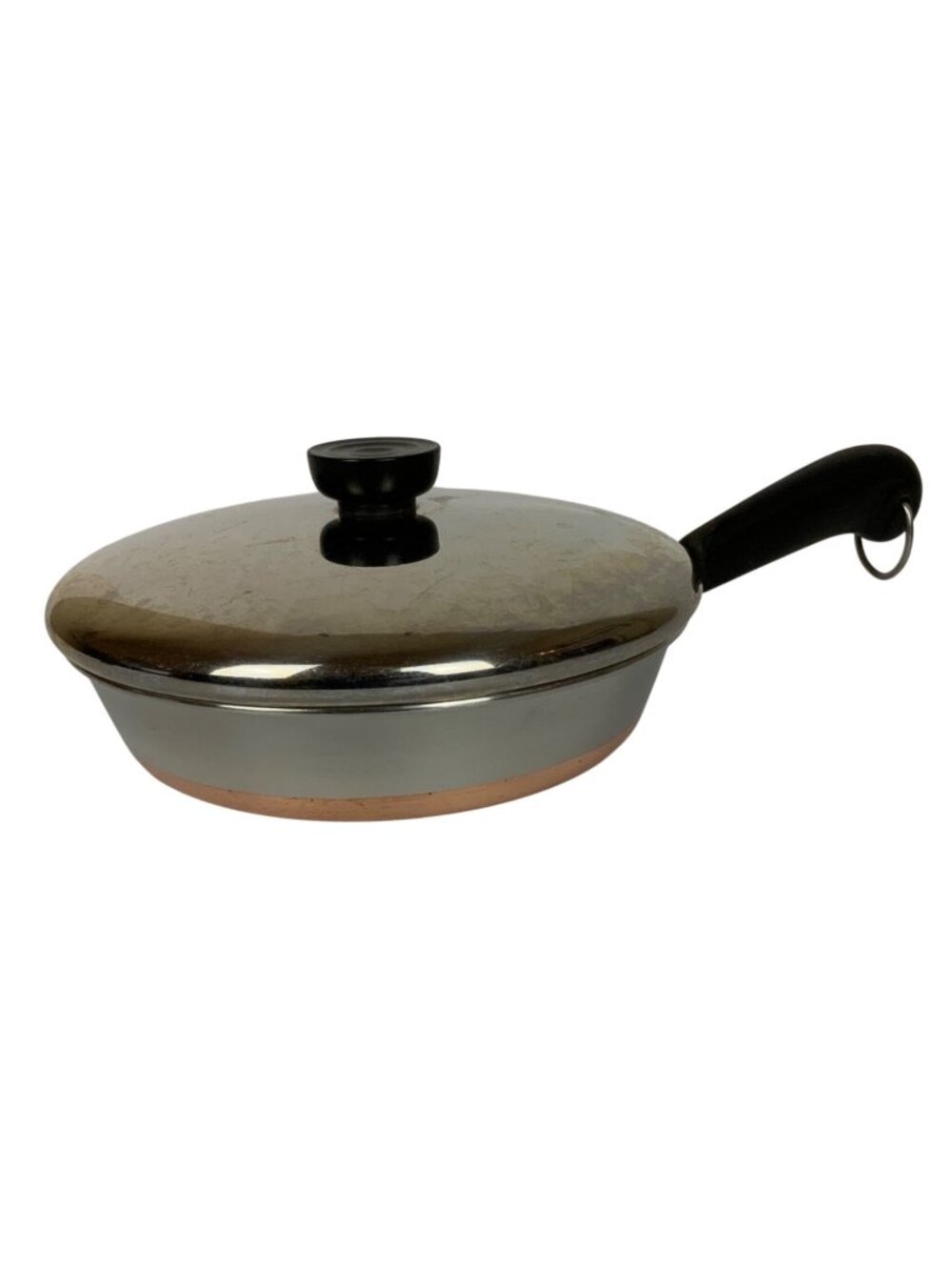 Vintage Revere Ware Copper Clad Stainless Steel 8 inch Skillet & Lid USA 1978